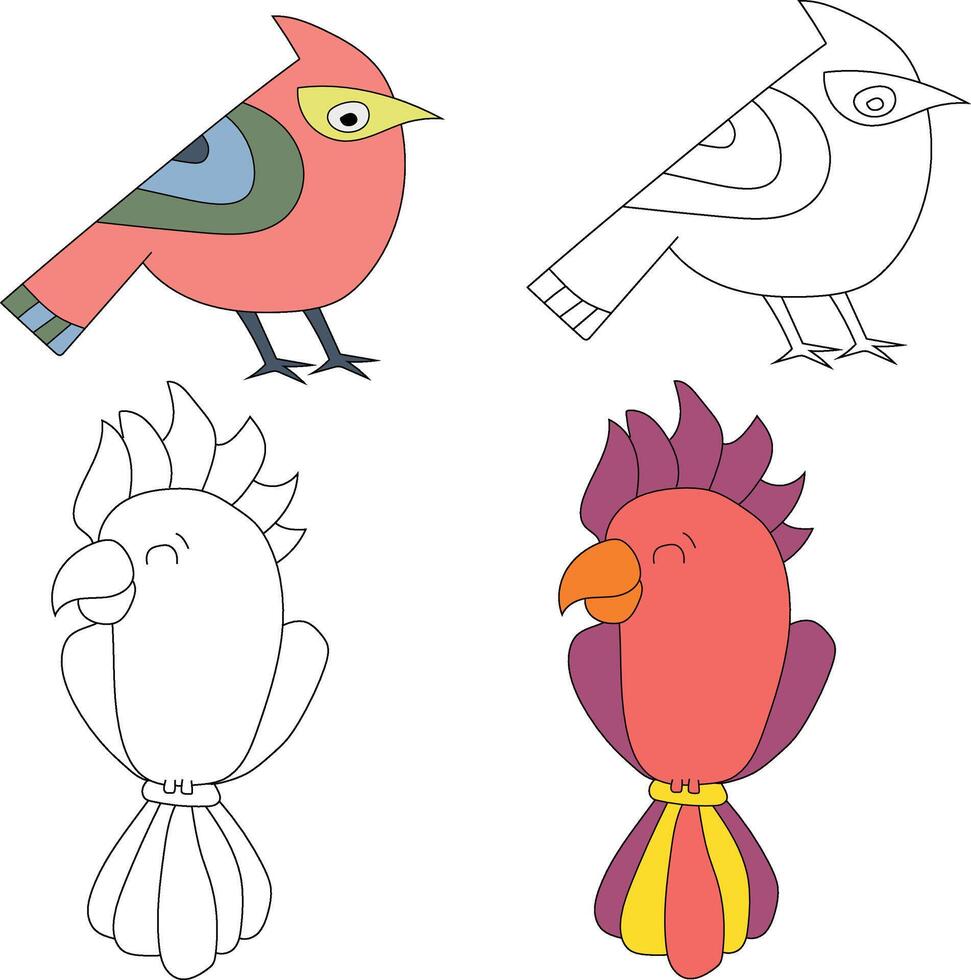 Cute Little Bird Clipart Flat Design. Bird Flat Illustration vector