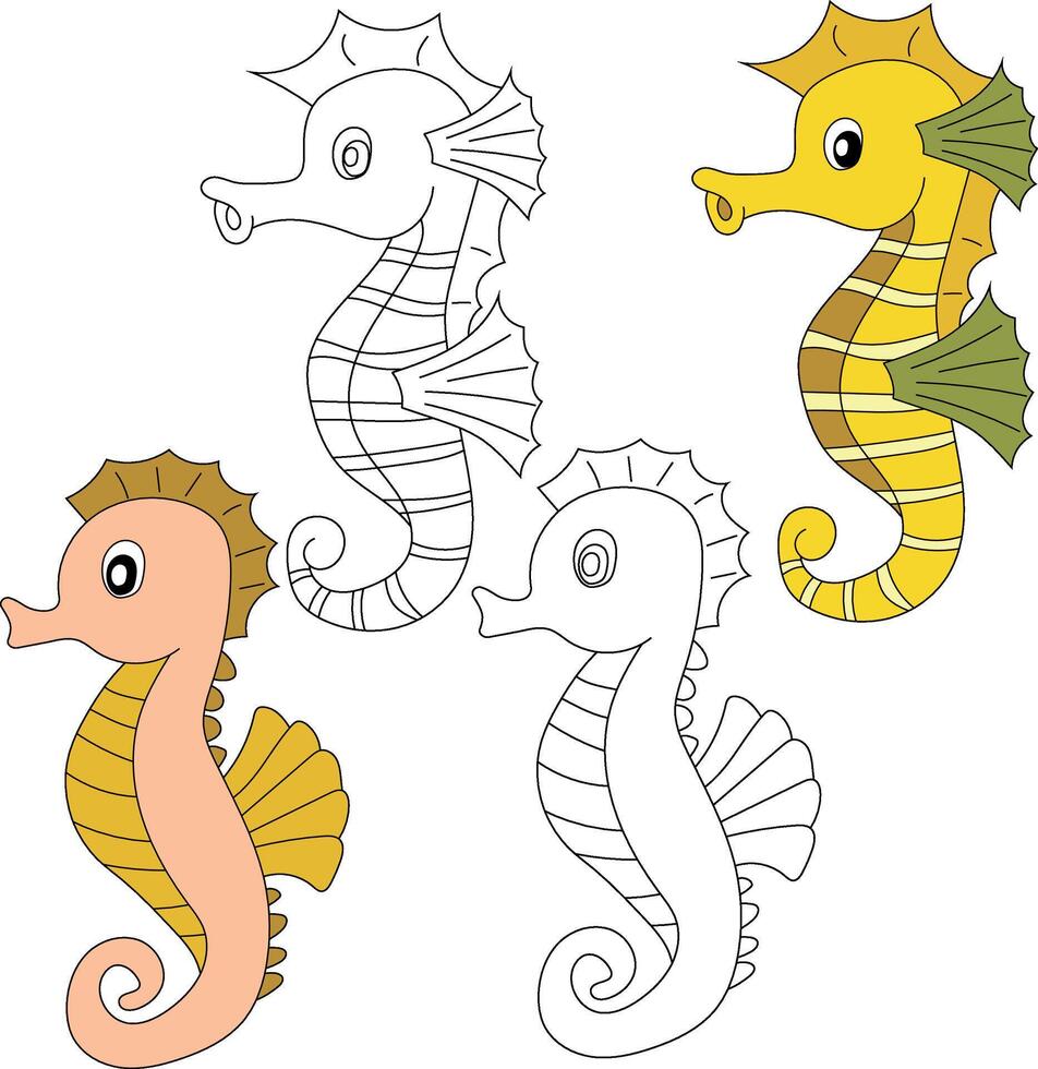 Seahorse Clipart. Aquatic Animal Clipart for Lovers of Underwater Sea Animals, Marine Life, and Sea Life vector