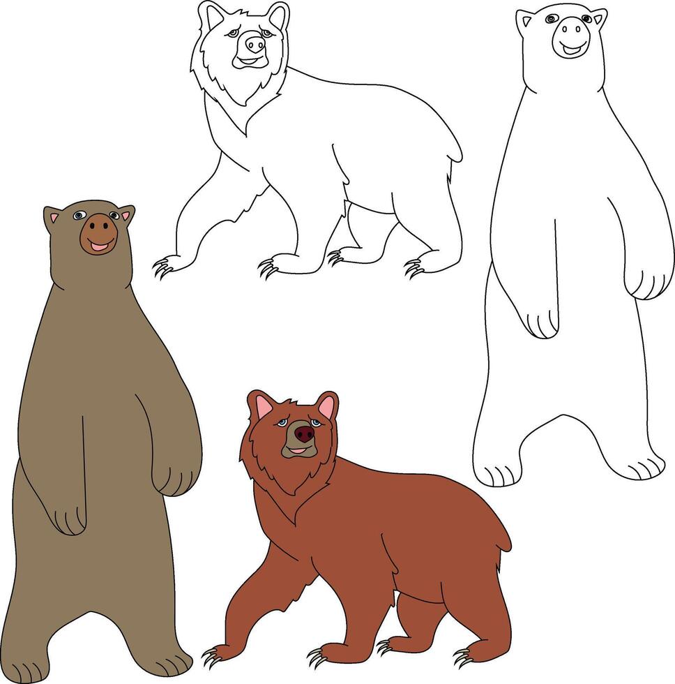 Bear Clipart. Wild Animals clipart collection for lovers of jungles and wildlife. This set will be a perfect addition to your safari and zoo-themed projects. vector