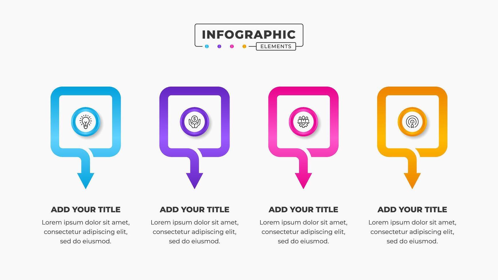 Business arrow infographic presentation design template with 4 steps or options vector