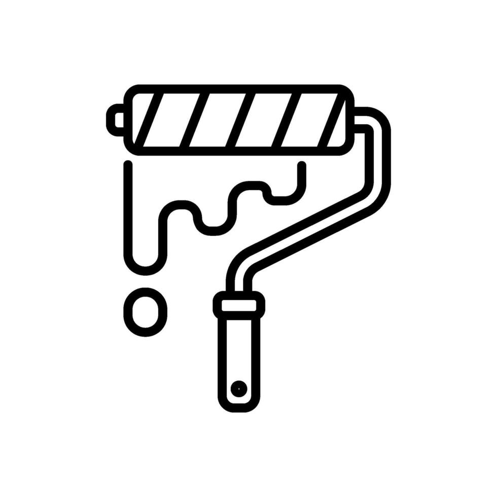 paint roller icon in line style vector