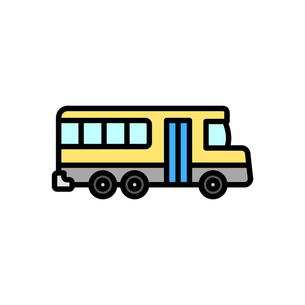 bus colored icon on isolated background vector