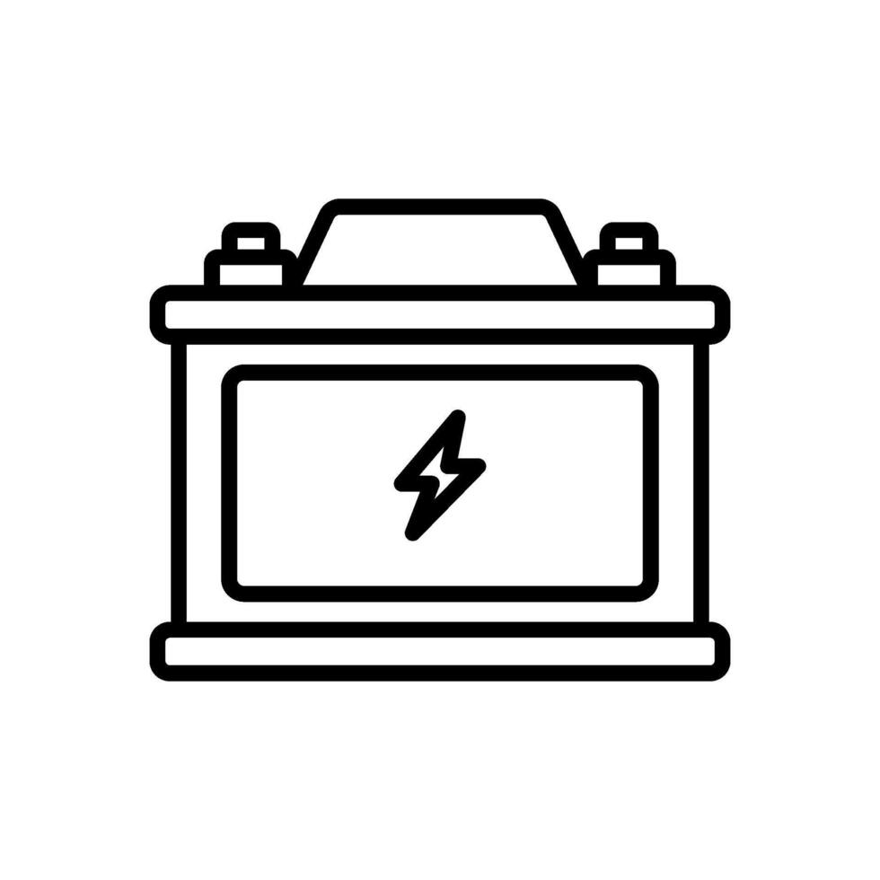 car battery icon in line style vector