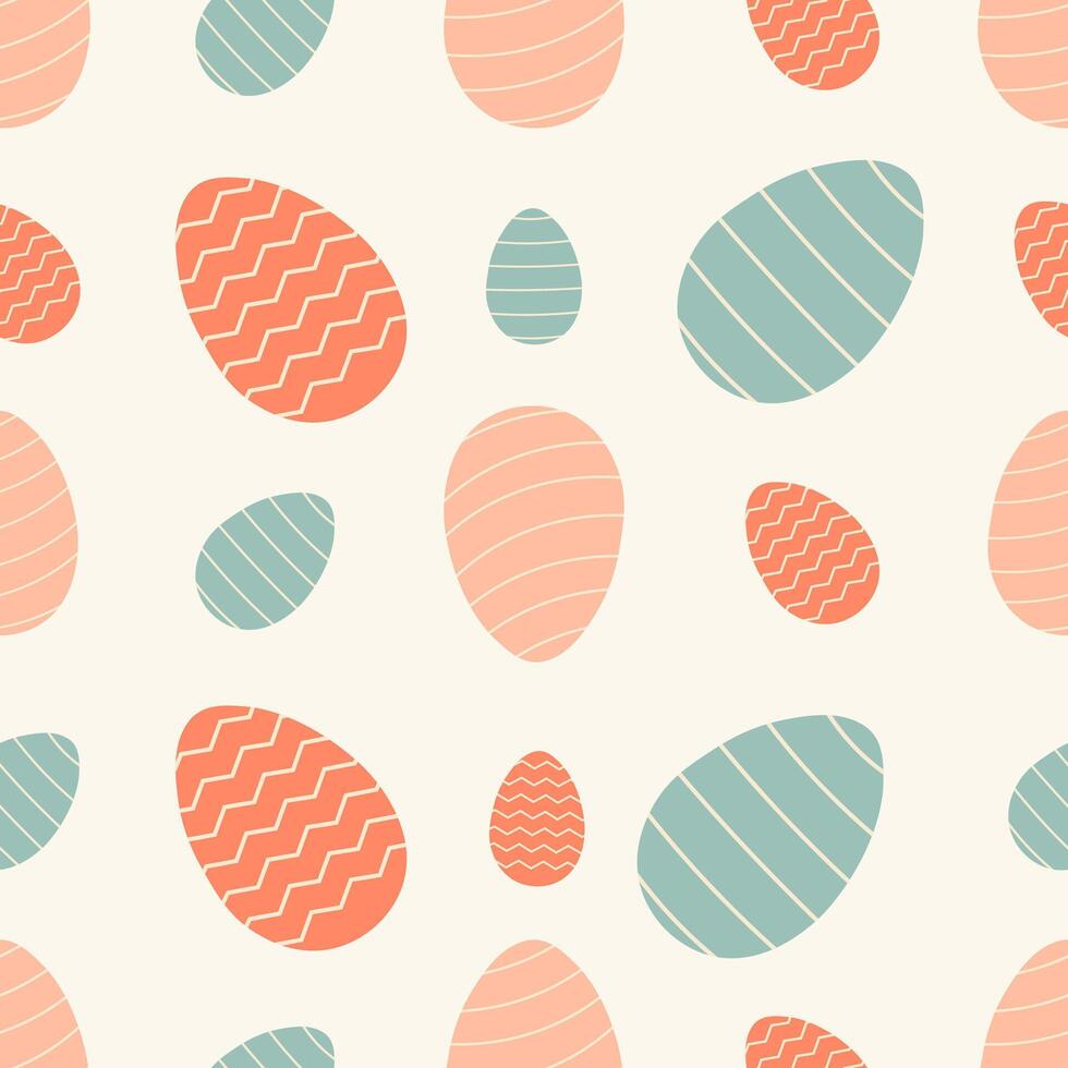 Seamless patterns with Easter eggs. Traditional religious Easter symbols. Template for fabric, wallpaper, wrapping paper vector