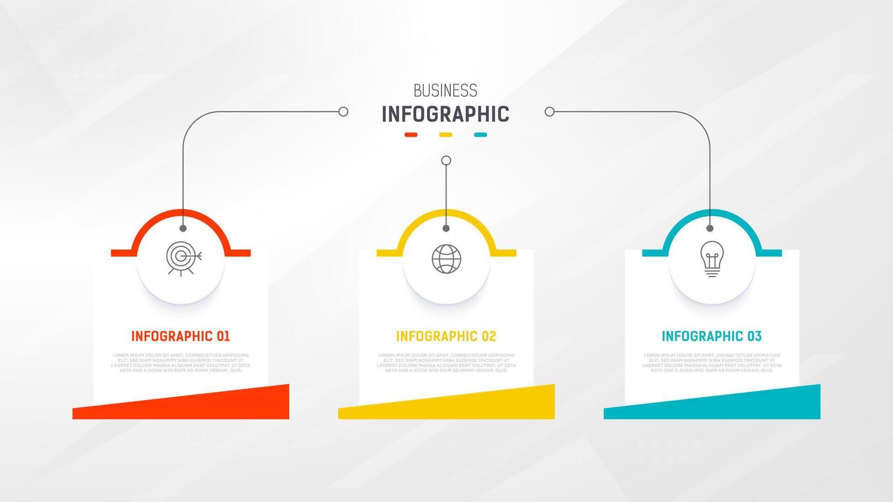 Three Step Infographic label design template with line icons. process steps diagram, presentations, workflow layout, banner, flow chart, info graph illustration. vector