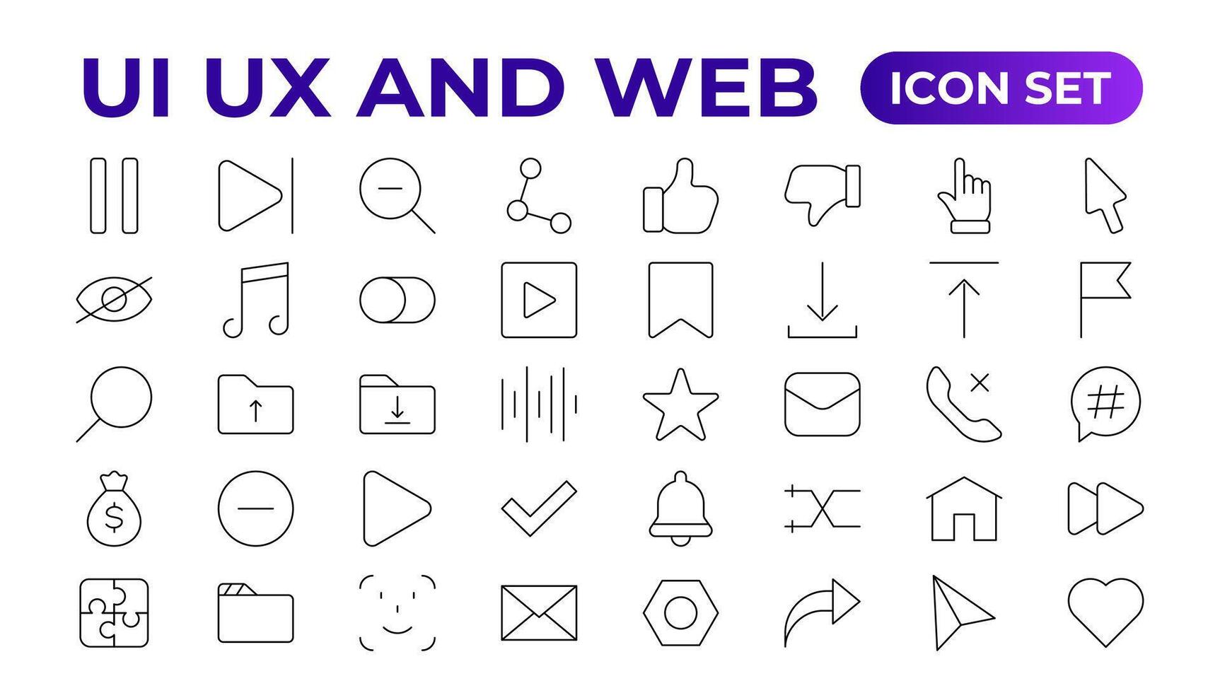 Mega set of ui ux icon set, user interface iconset collection. Basic User Interface Essential Set. 200 Line Outline Icons. For App, Web, Print.Outline icon collection. vector