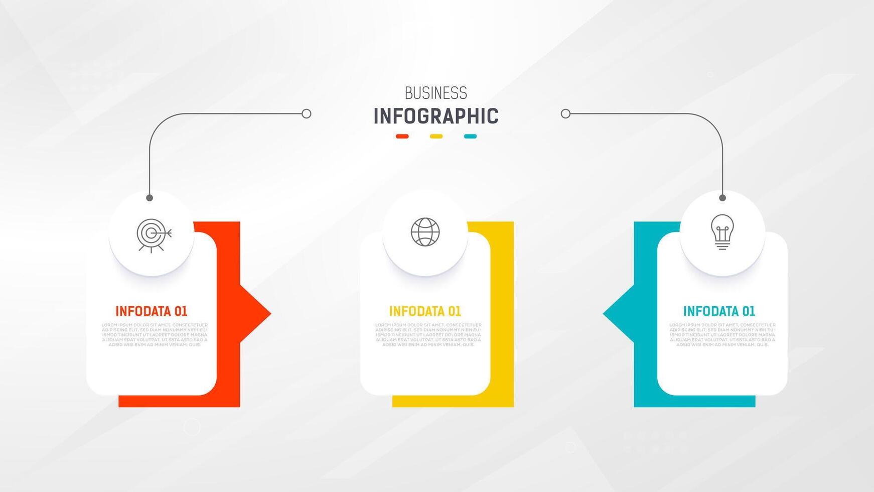 Three Step Infographic label design template with line icons. process steps diagram, presentations, workflow layout, banner, flow chart, info graph illustration. vector