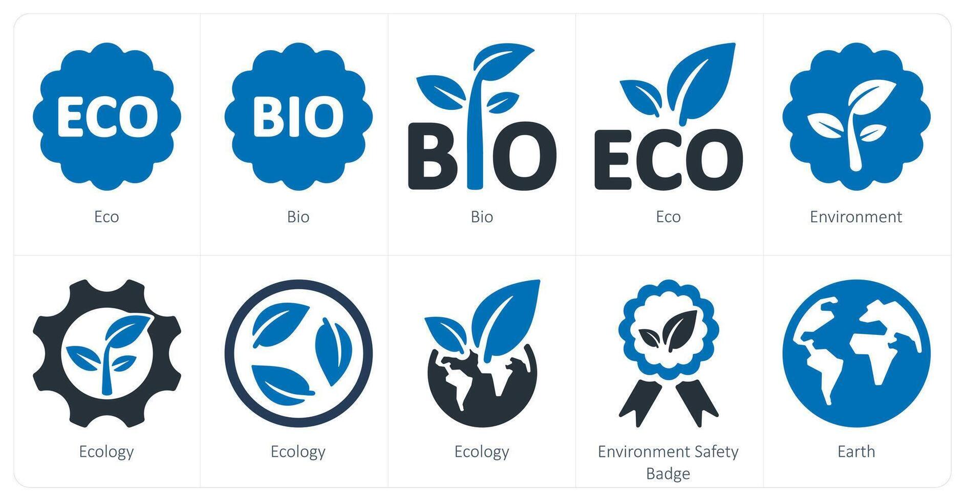 A set of 10 Ecology icons as eco, bio, environment vector