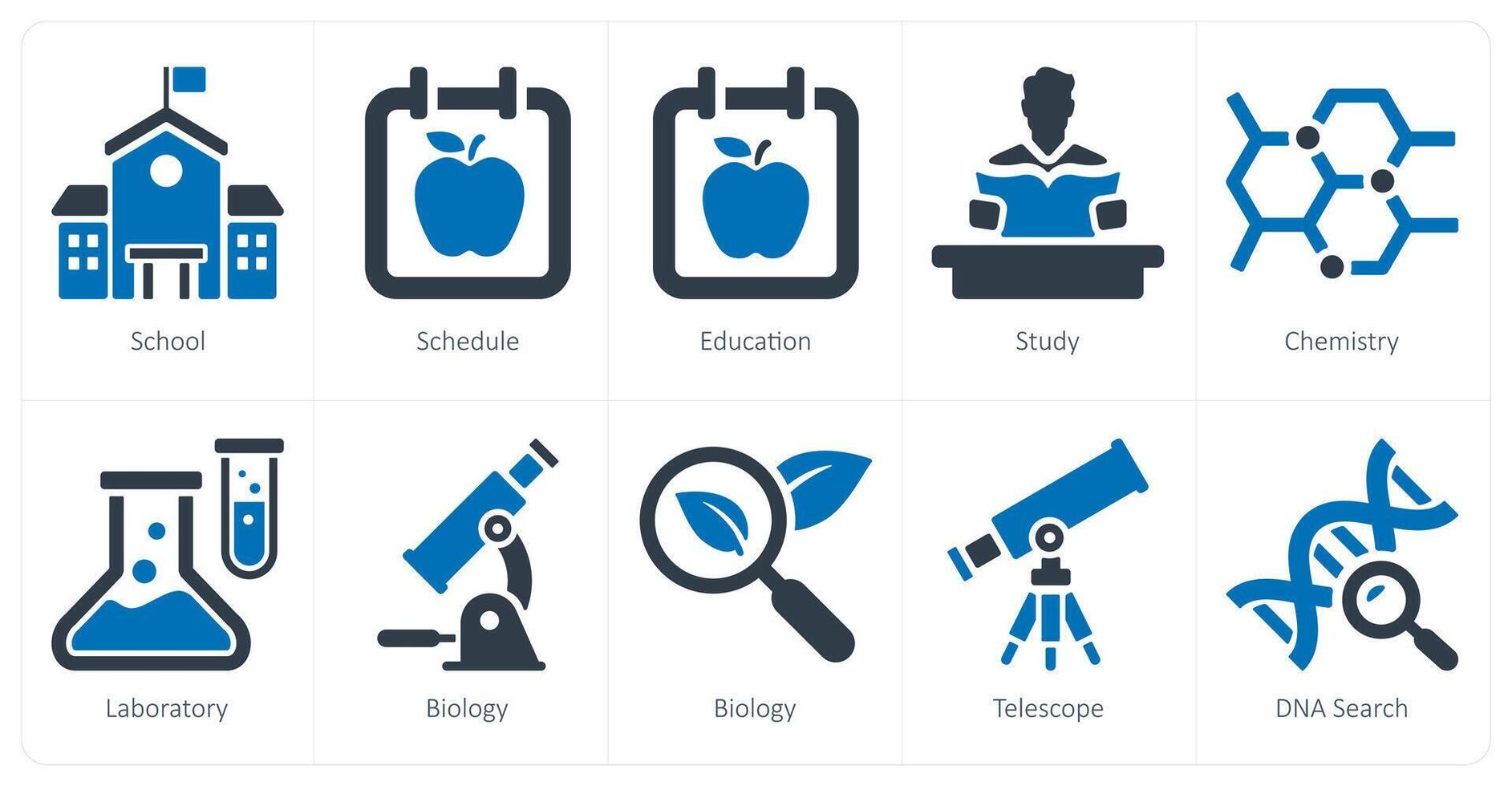 A set of 10 School and Education icons as school schedule, education vector