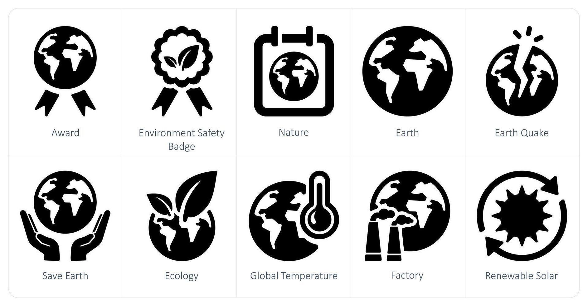 A set of 10 Ecology icons as award, environment safety badge, nature vector