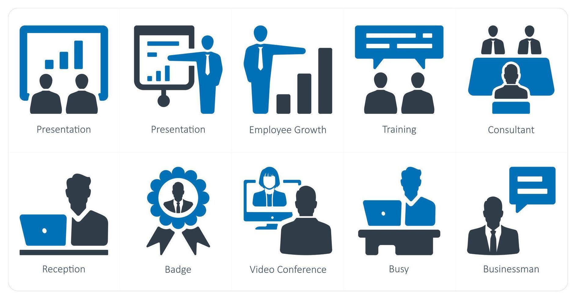 A set of 10 humanresources icons as presentation, employee growth, training vector