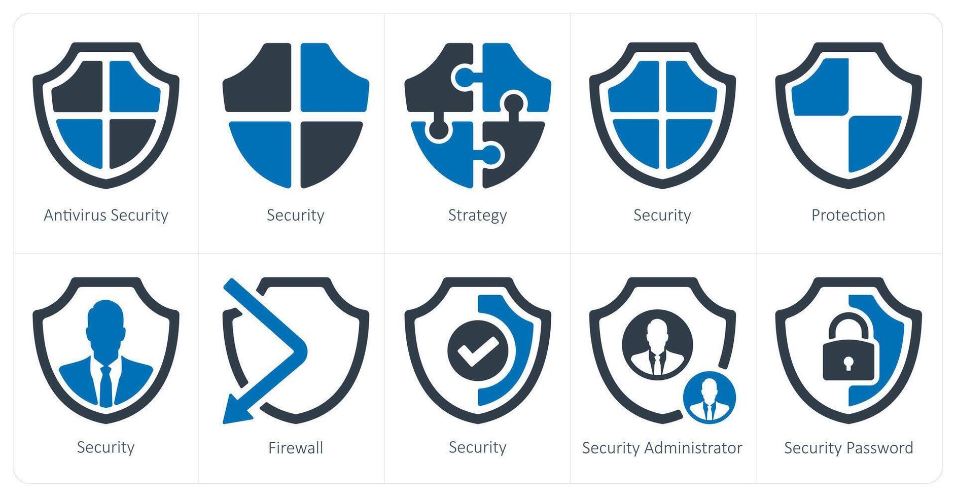 A set of 10 Security icons as antivirus security, security, strategy vector