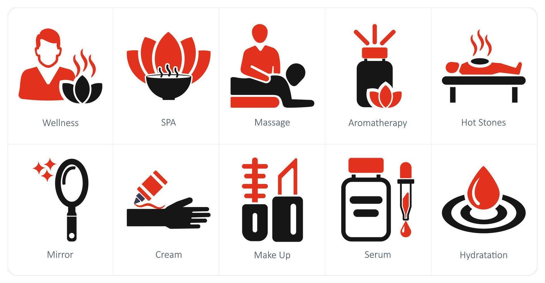 A set of 10 beauty and spa icons as wellness, spa, massage vector