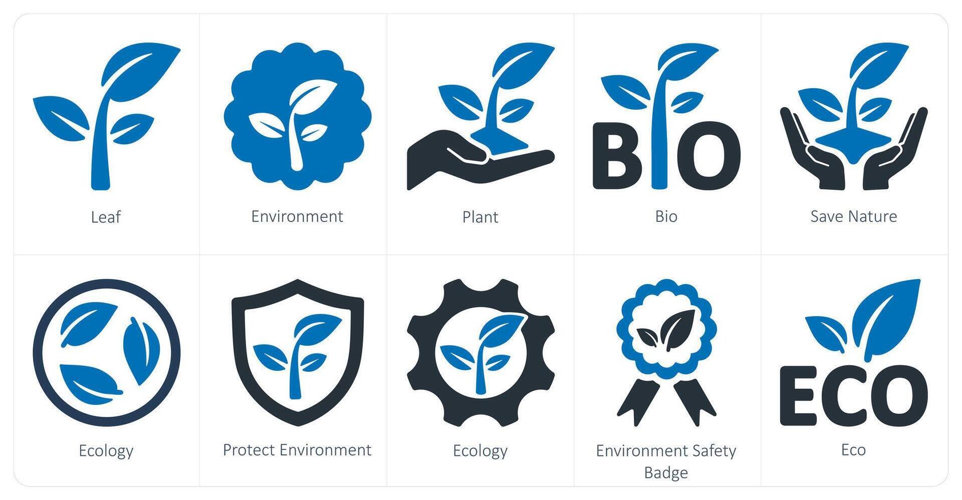 A set of 10 Ecology icons as leaf, environment, plant vector