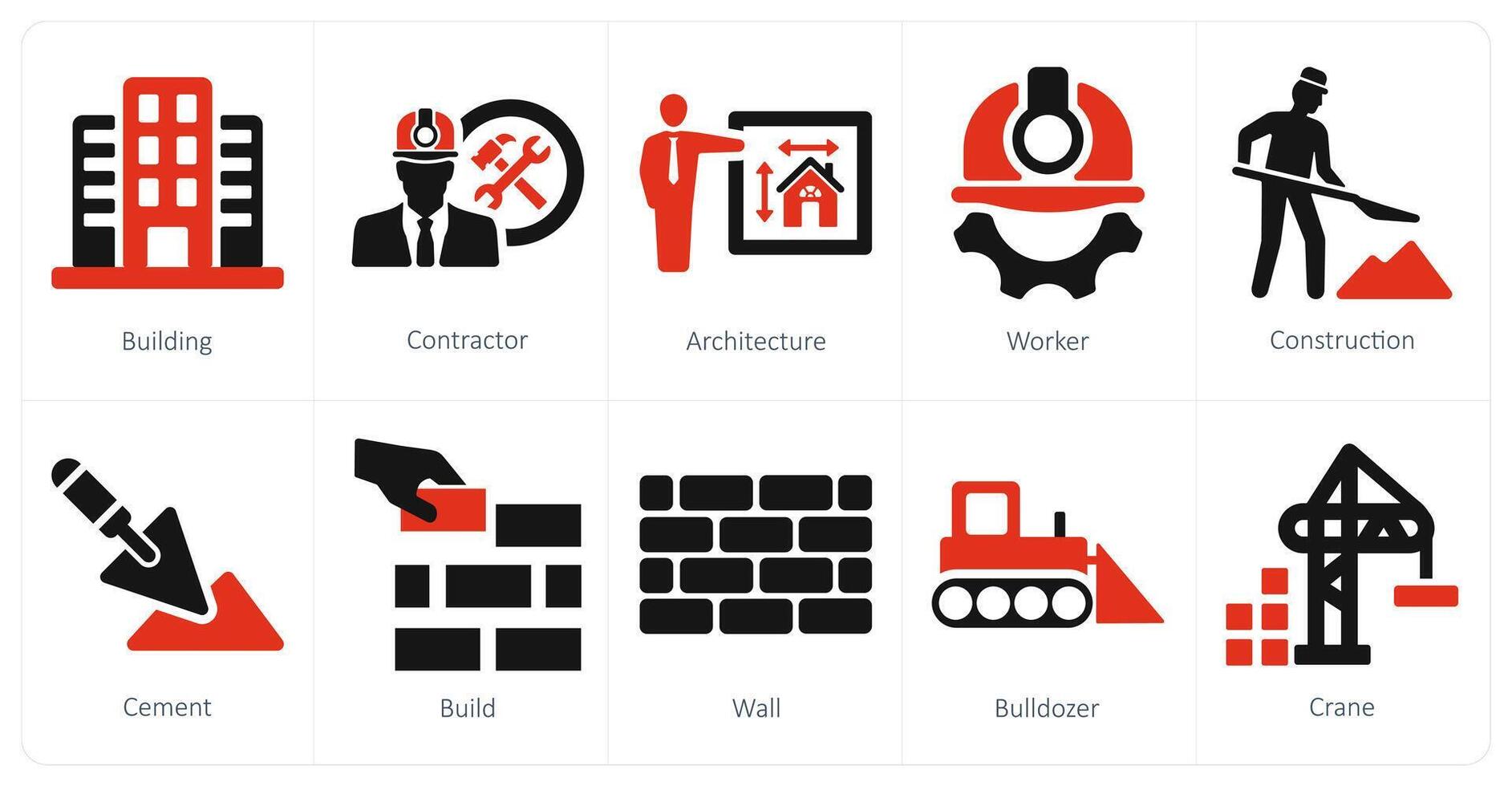 A set of 10 build icons as building, contractor, architecture vector