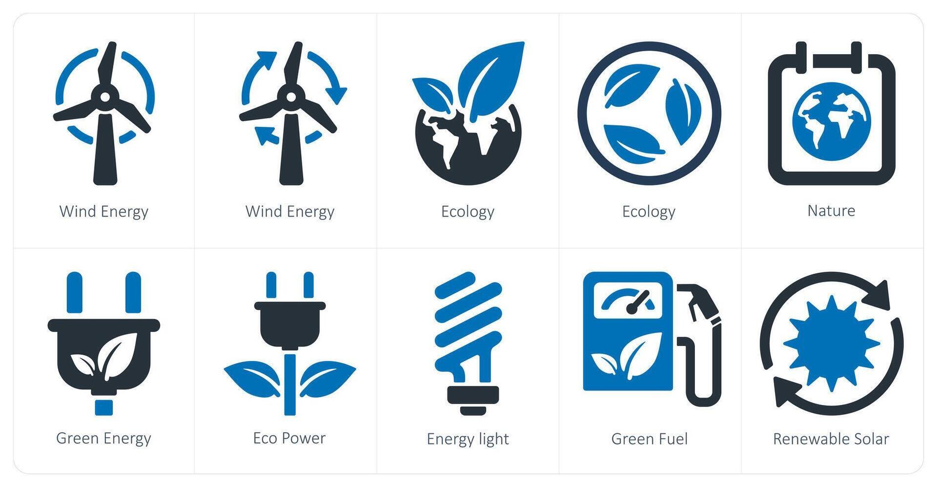 A set of 10 Ecology icons as wind energy, ecology, nature vector