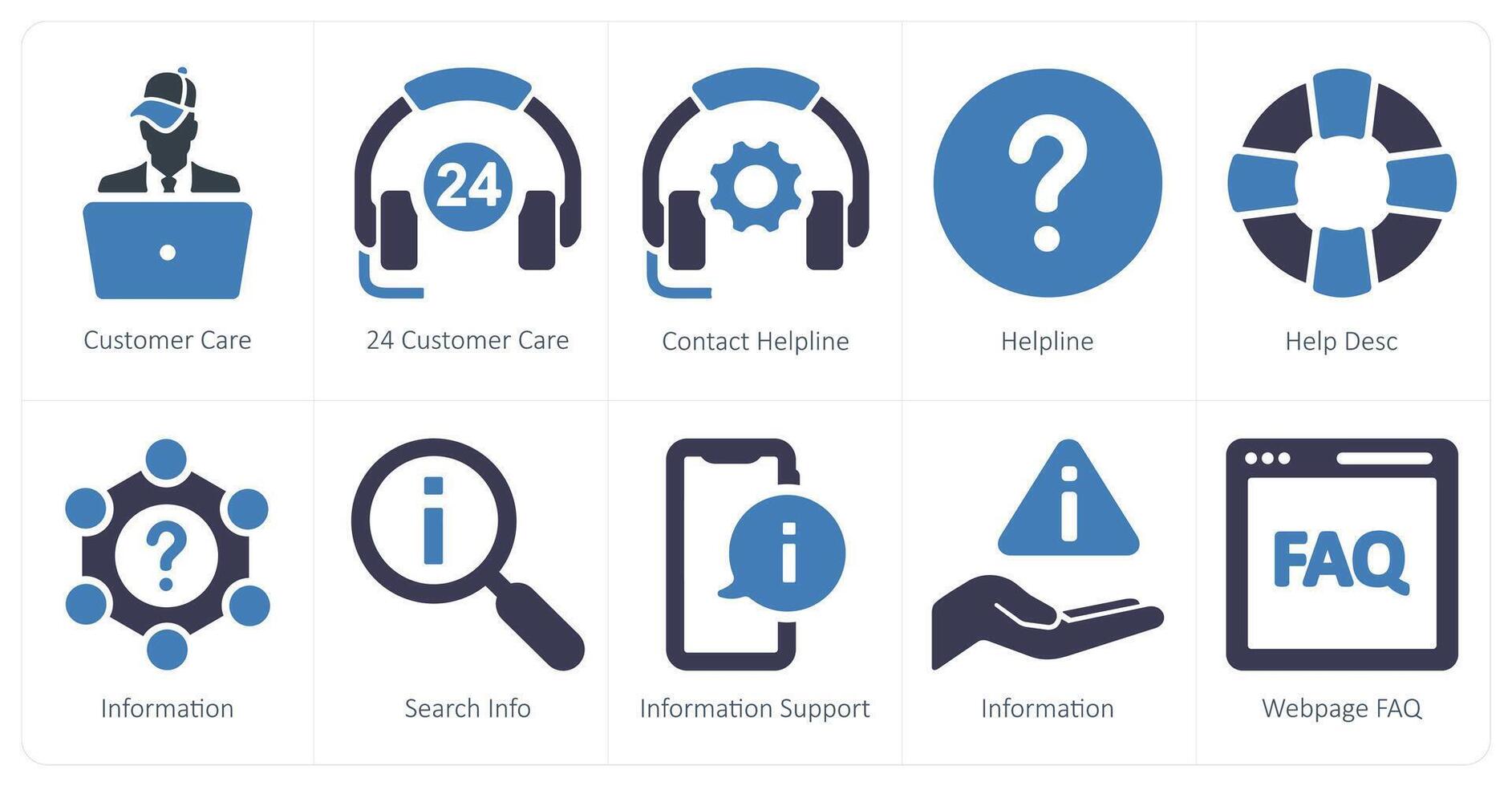 un conjunto de 10 cliente apoyo íconos como cliente cuidado, 24 cliente cuidado, contacto línea de ayuda vector