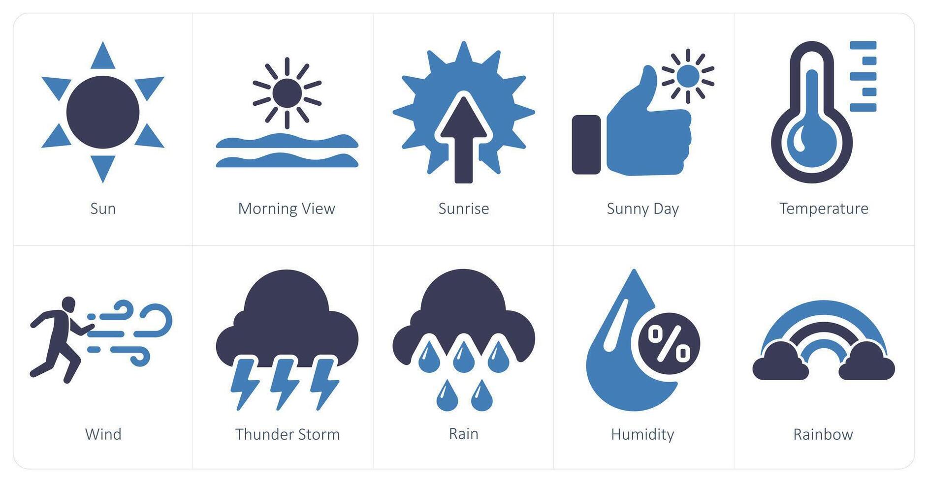 A set of 10 mix icons as sun, morning view, sunrise vector