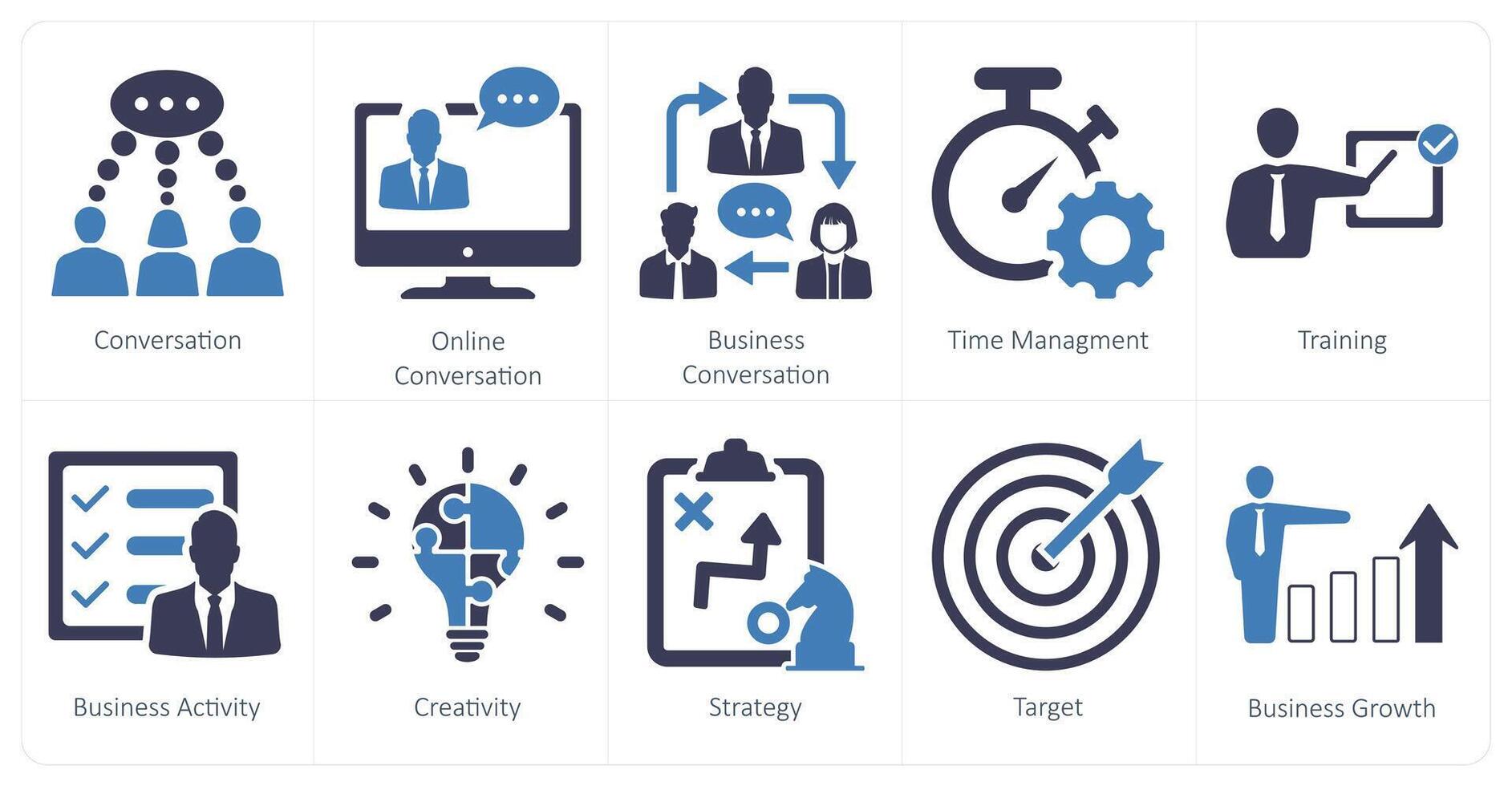 A set of 10 mix icons as conversation, online conversation, business conversation vector