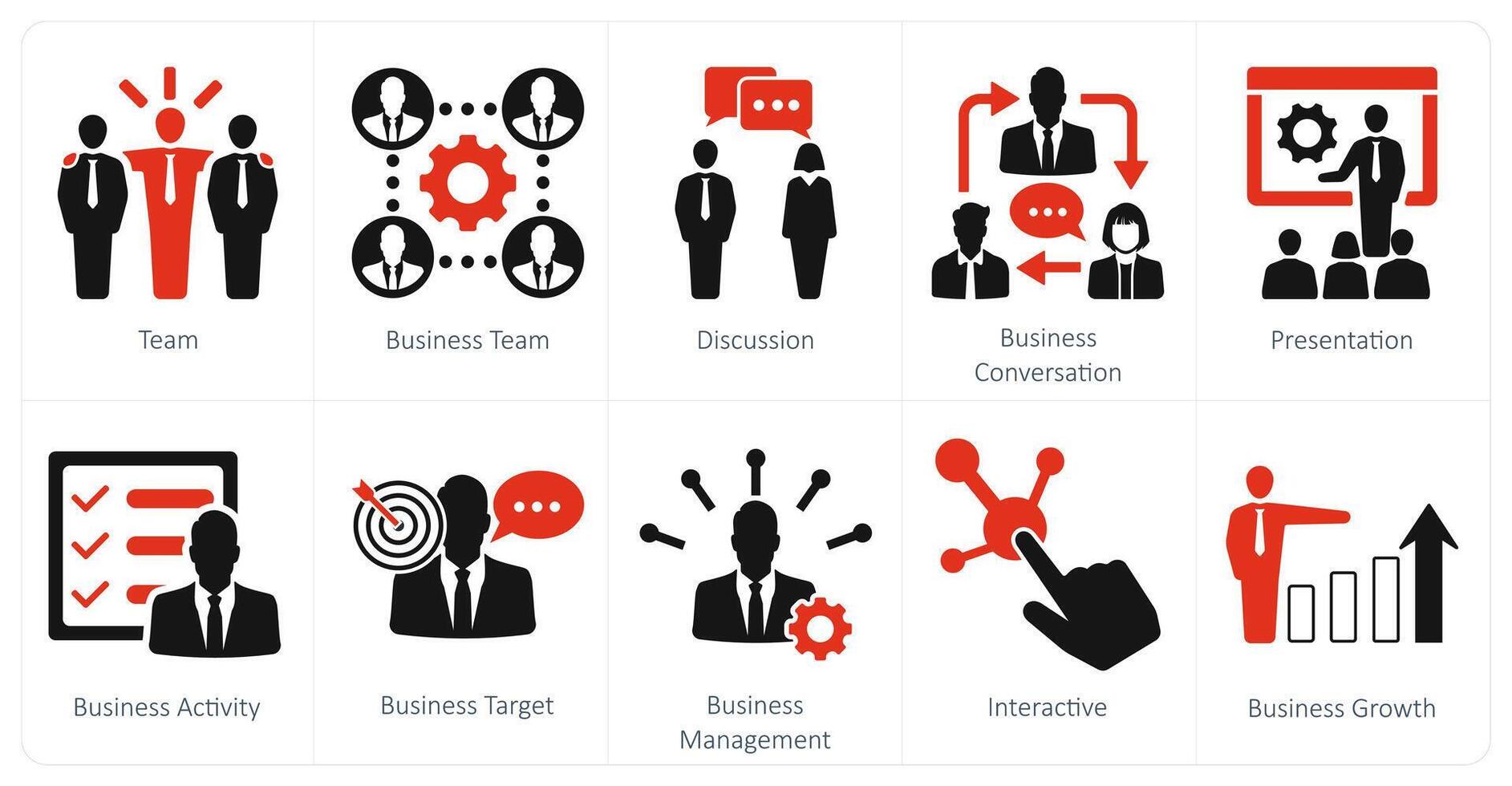 A set of 10 mix icons as team, business team, discussion vector