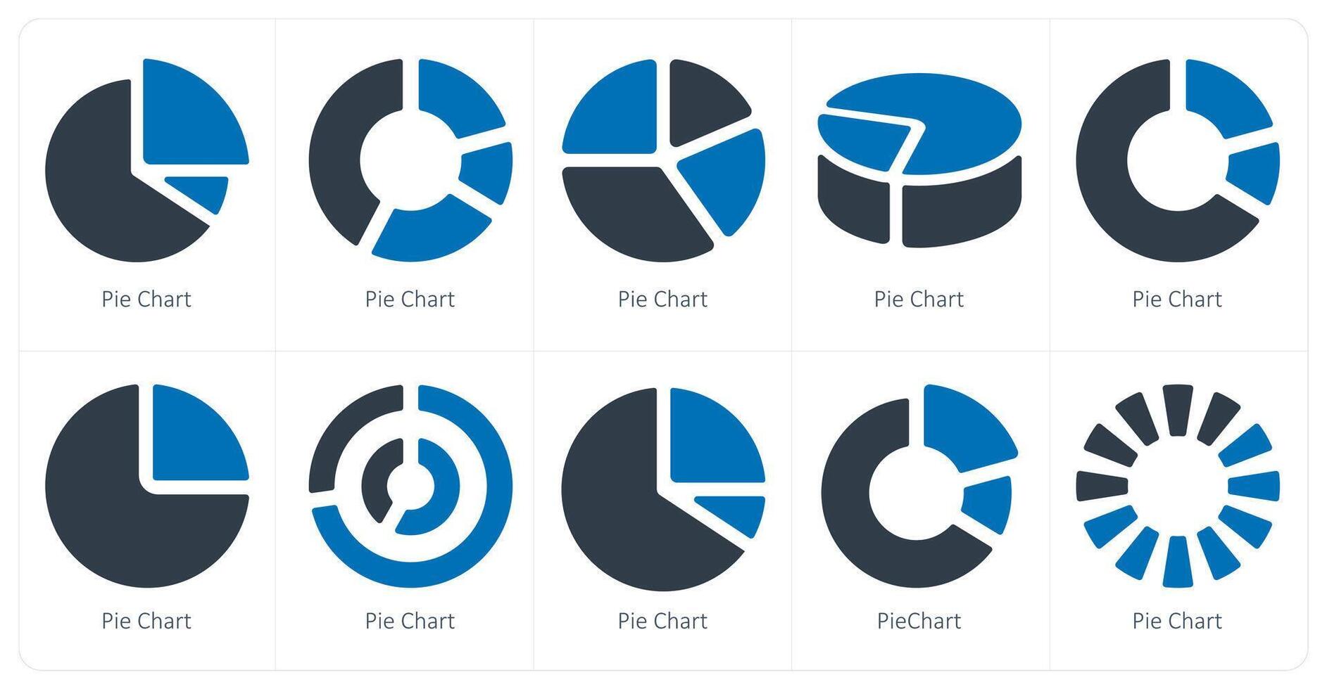 A set of 10 Diagrams and Reports icons as pie chart, chart, diagram vector