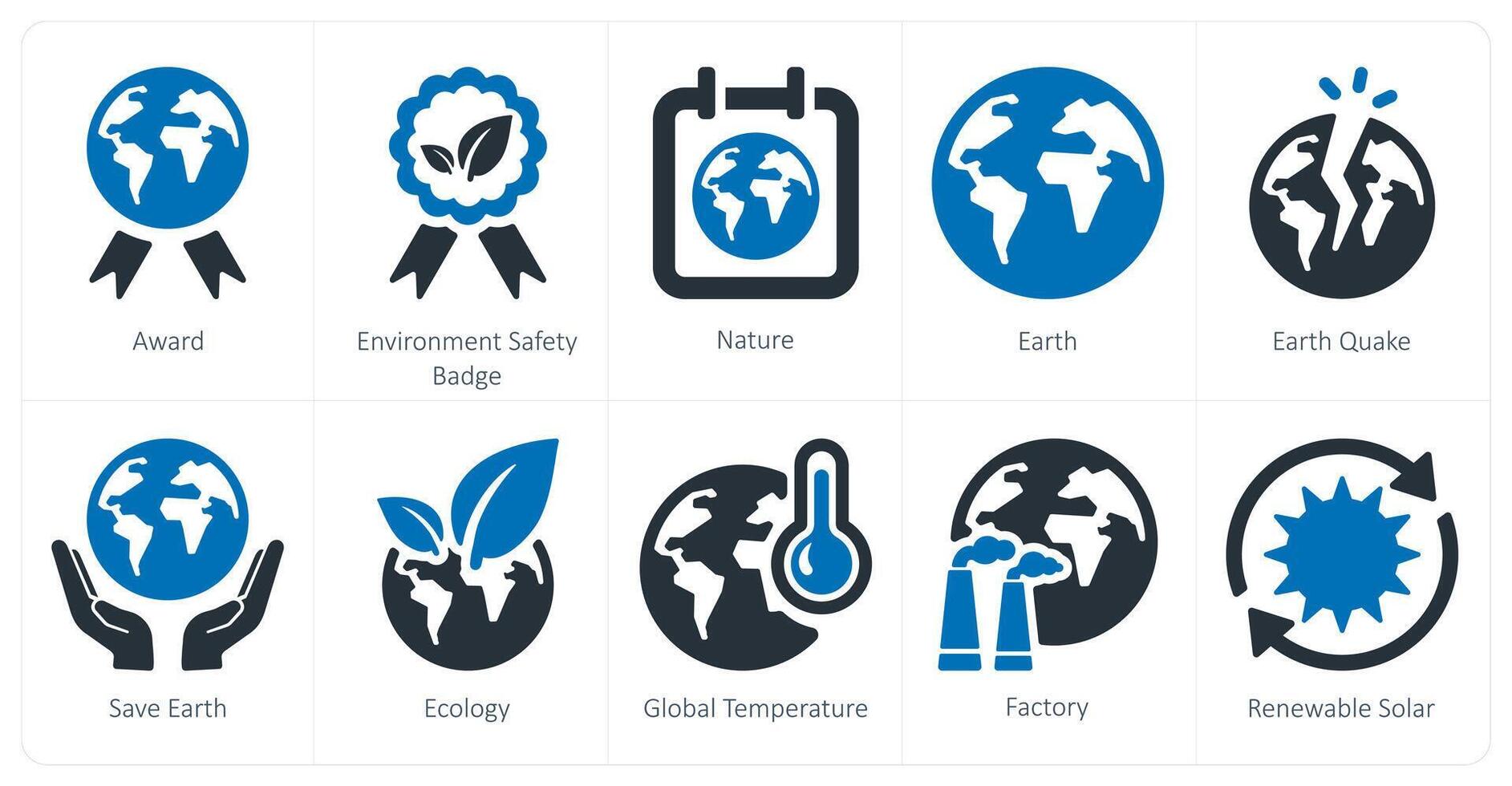 A set of 10 Ecology icons as award, environment safety badge, nature vector