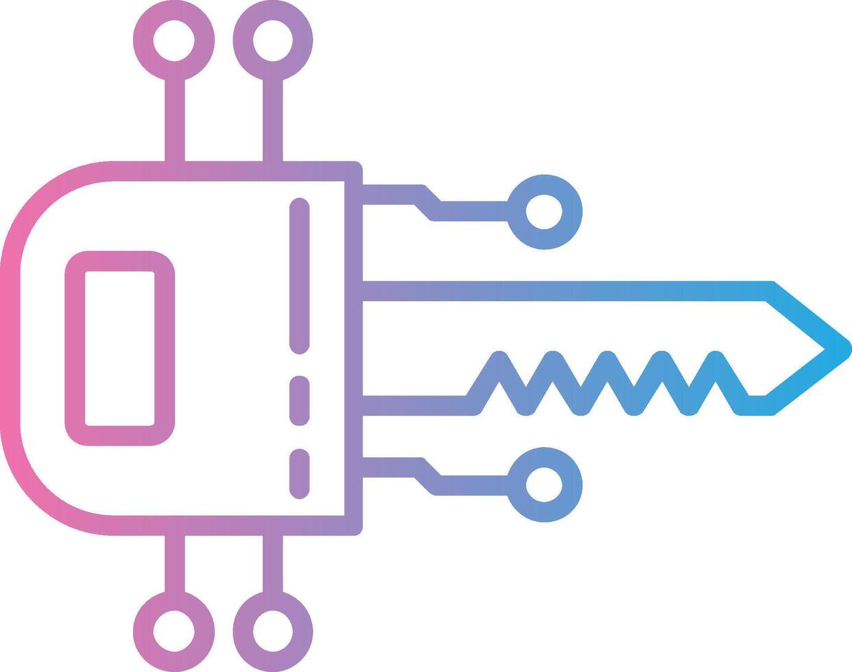 Digital Key Line Gradient Icon Design vector