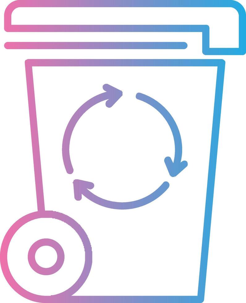 Trash Bin Line Gradient Icon Design vector
