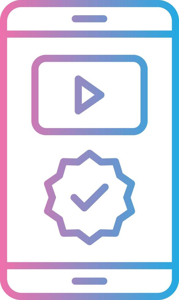 Approved Line Gradient Icon Design vector