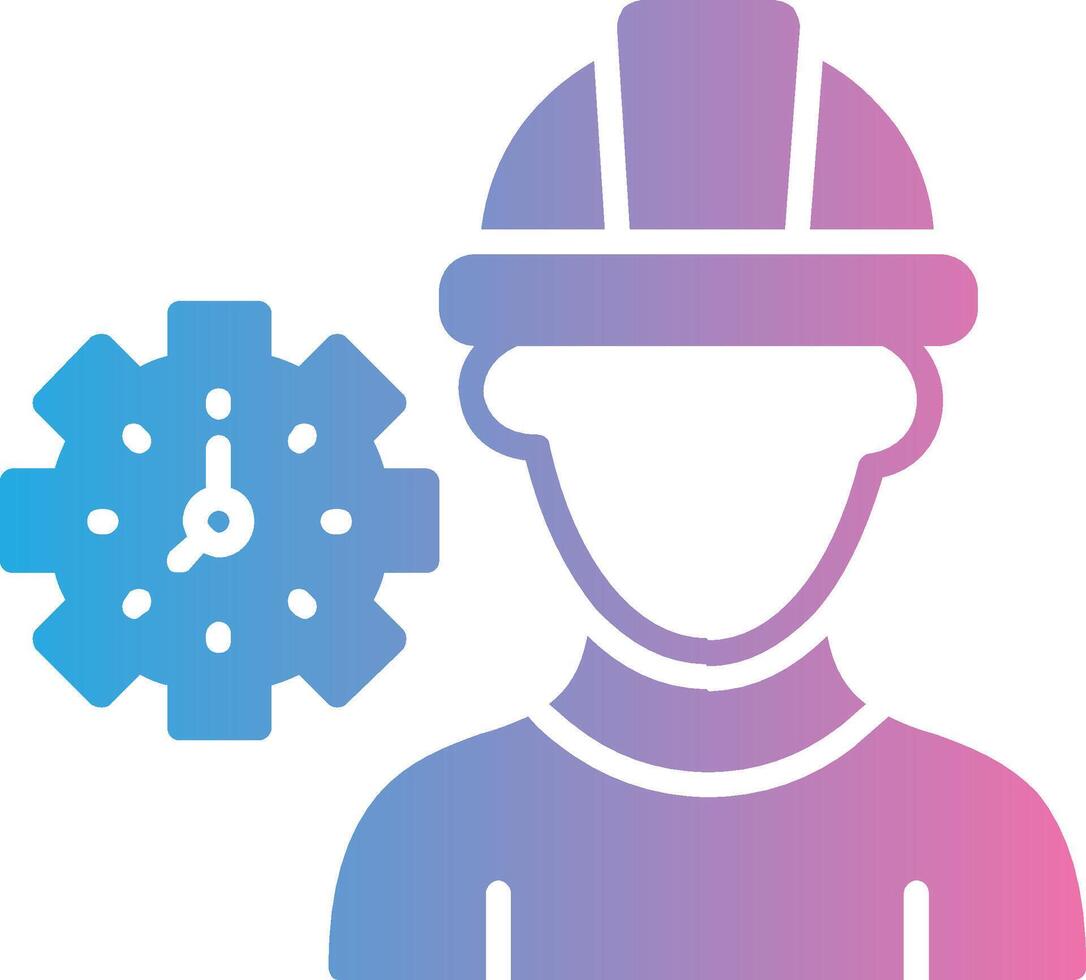 Worker Mask Glyph Gradient Icon Design vector