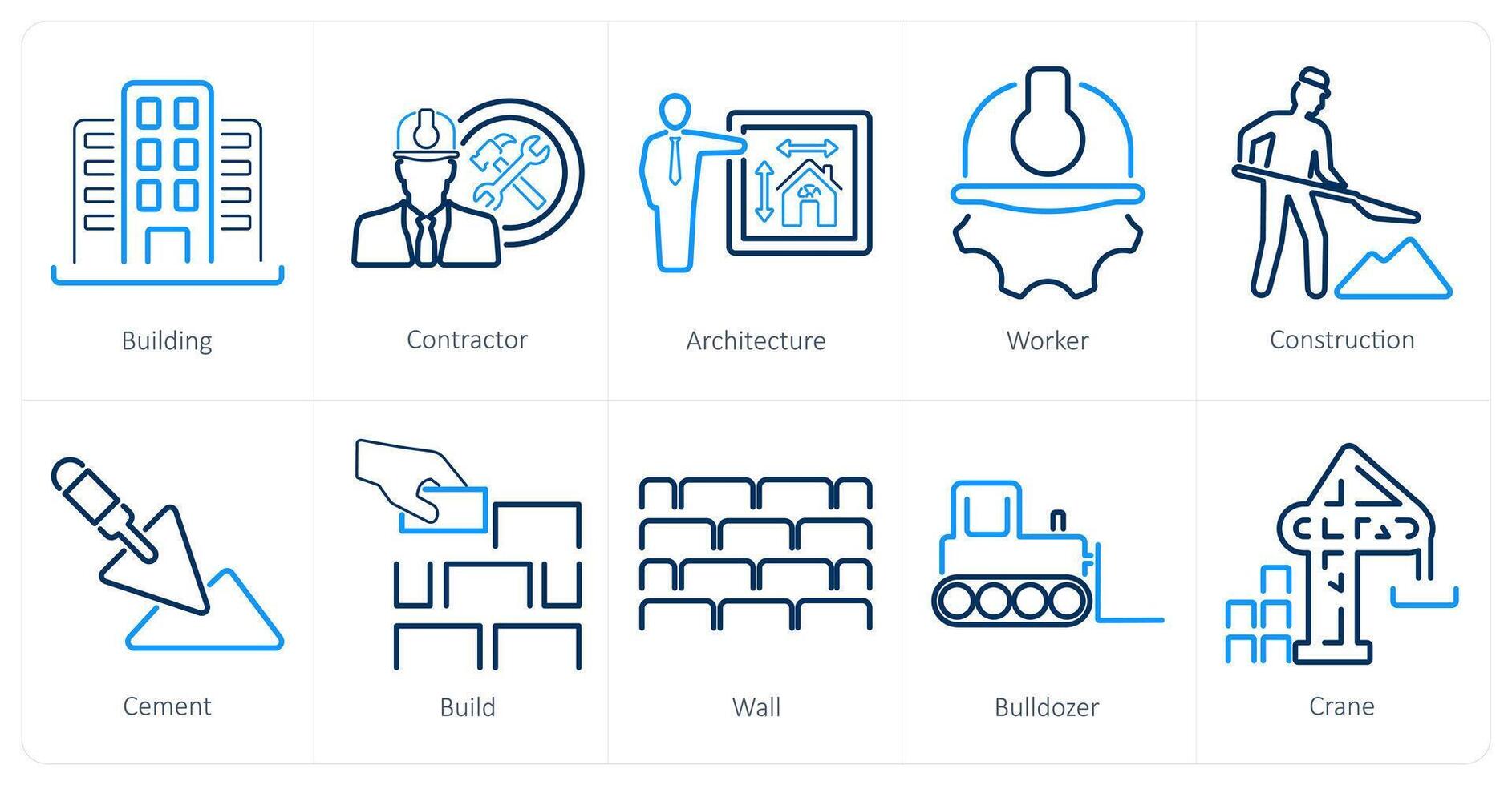 A set of 10 build icons as building, contractor, architecture vector