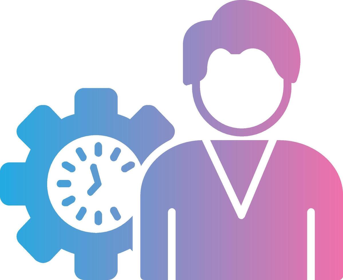 Working Hours Glyph Gradient Icon Design vector