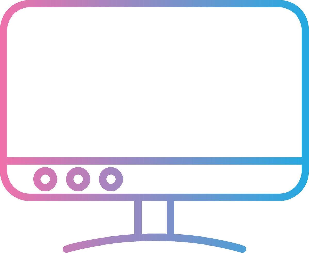 Tv Line Gradient Icon Design vector