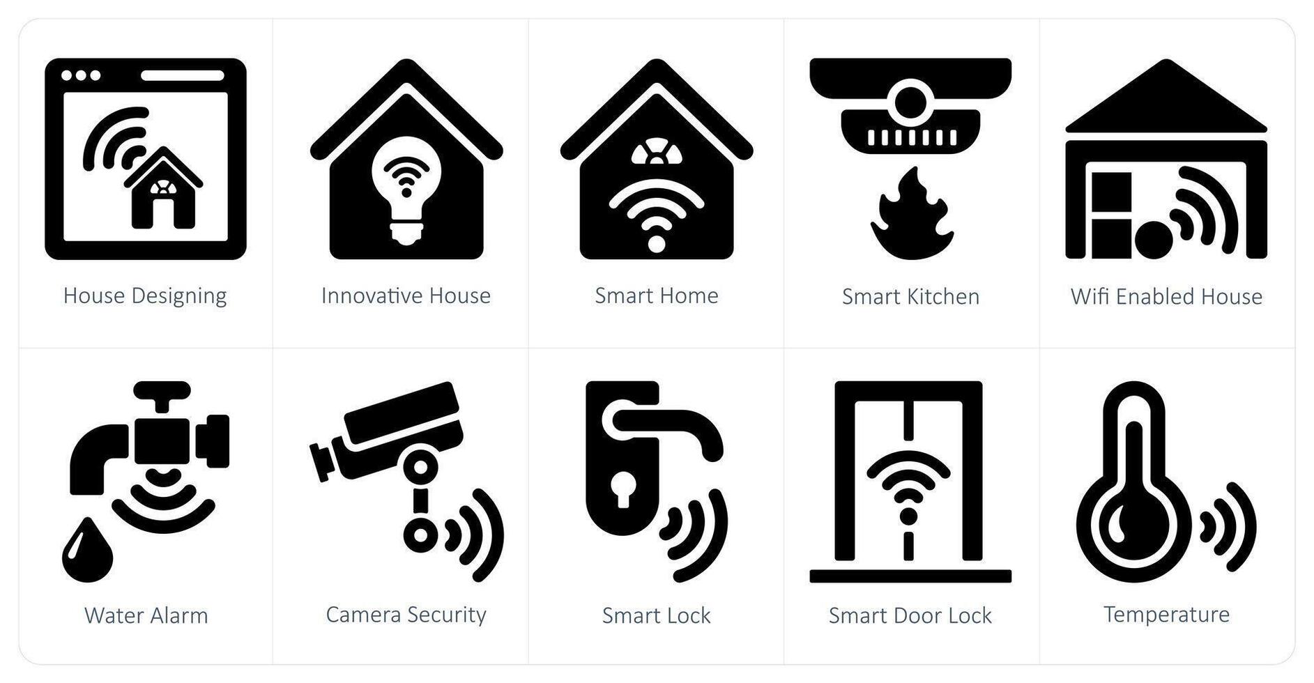 un conjunto de 10 inteligente hogar íconos como casa diseño, innovador casa, inteligente hogar vector