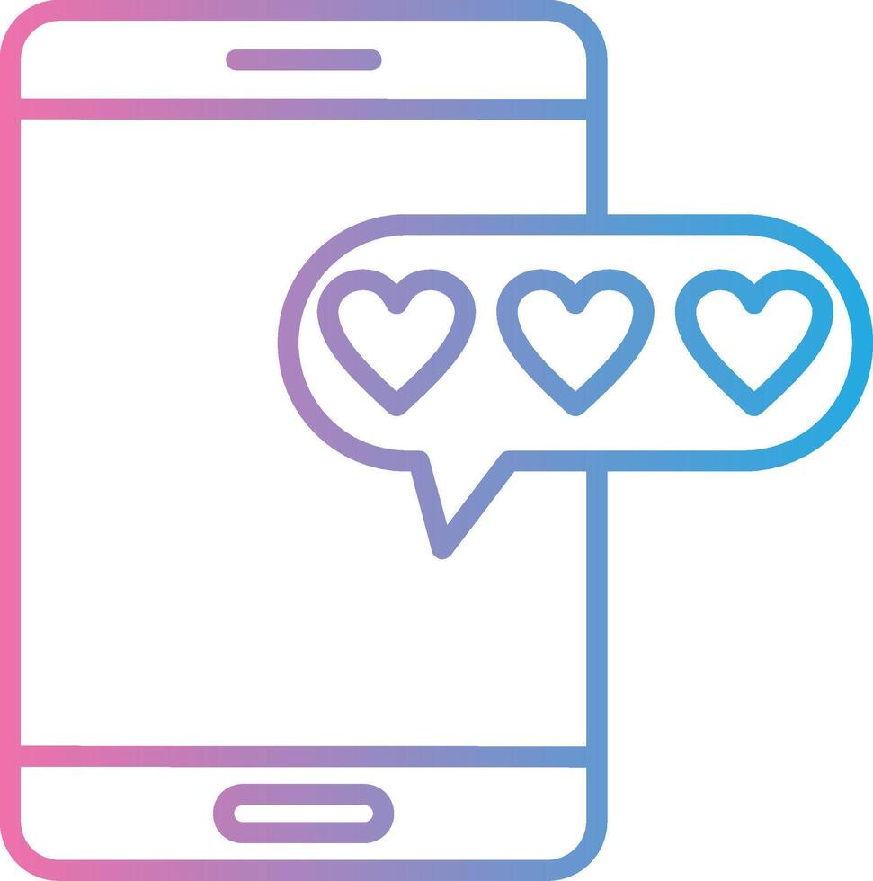 Love Message Line Gradient Icon Design vector
