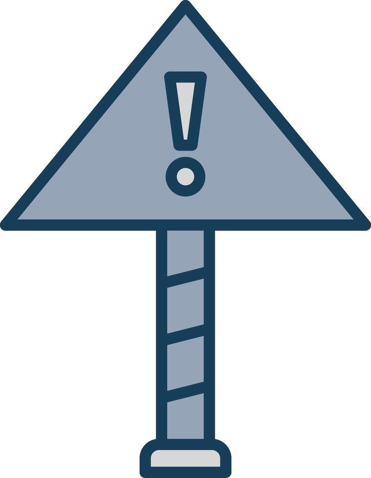 Caution Line Filled Grey Icon vector