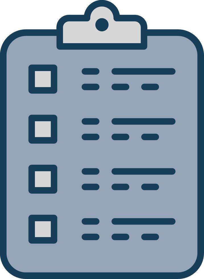 Checklist Line Filled Grey Icon vector
