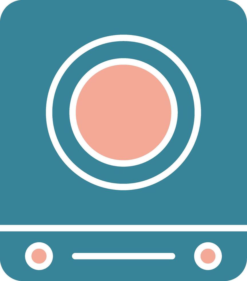 Induction Stove Glyph Two Color Icon vector
