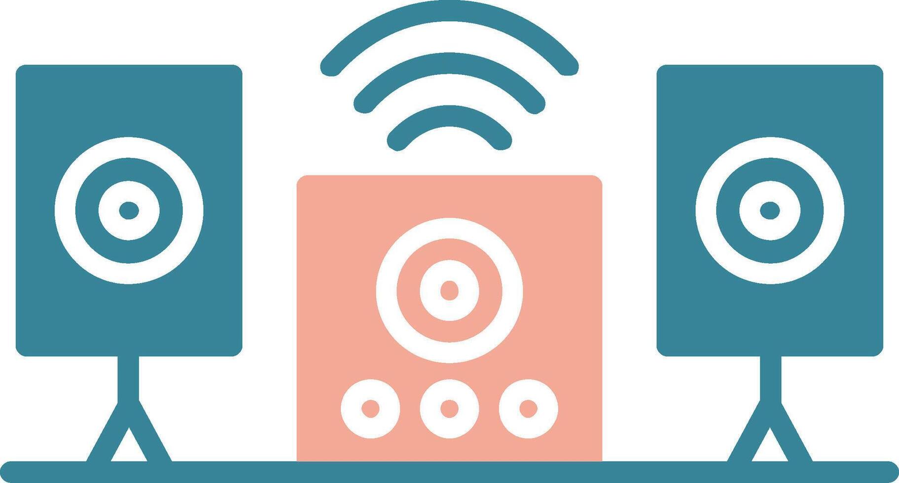 Audio System Glyph Two Color Icon vector