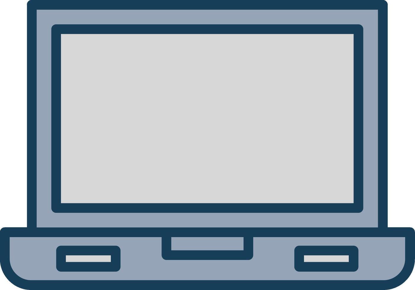 Laptop Screen Line Filled Grey Icon vector