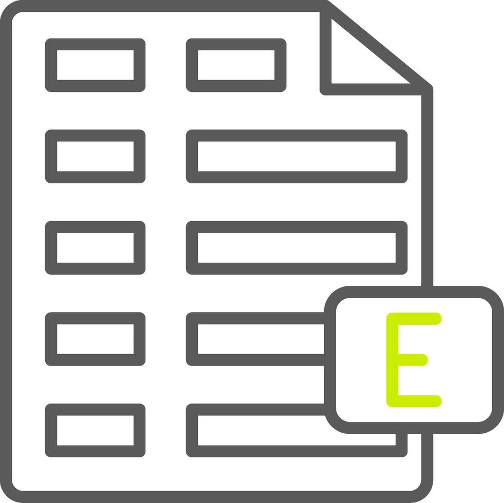 Excel Line Two Color Icon vector