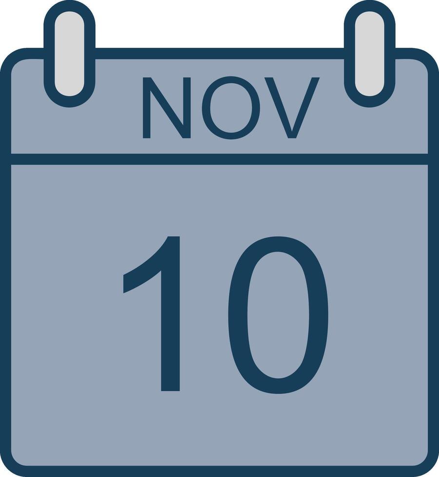 noviembre línea lleno gris icono vector