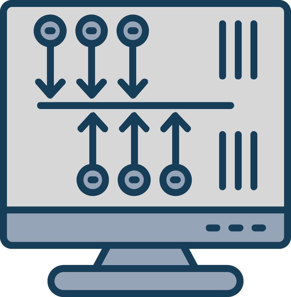 TimeLine Filled Grey Line Filled Grey Icon vector