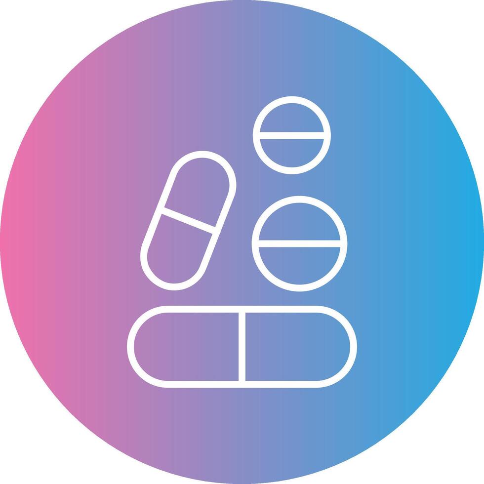 Pills Line Gradient Circle Icon vector