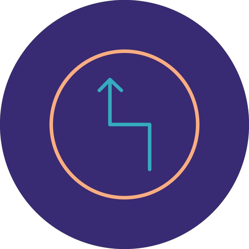 Zigzag Arrow Line Two Color Circle Icon vector