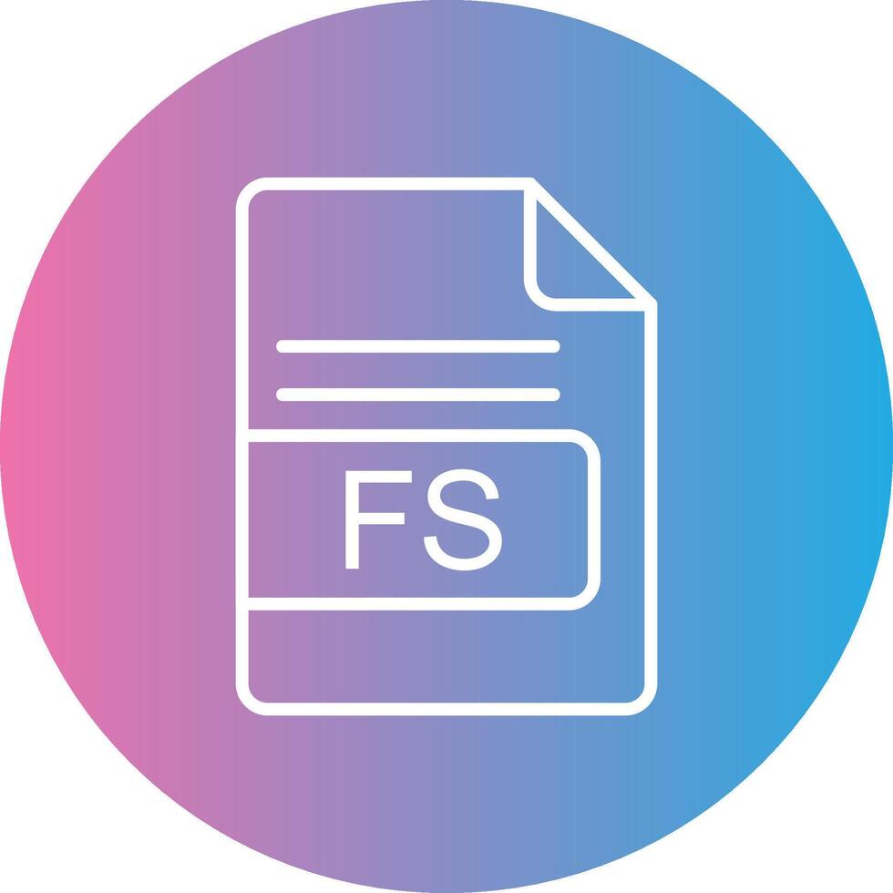 FS File Format Line Gradient Circle Icon vector