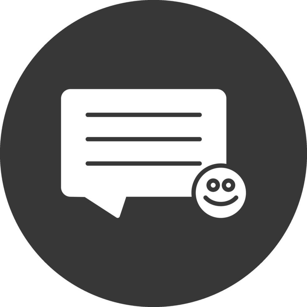 Comments Glyph Inverted Icon vector