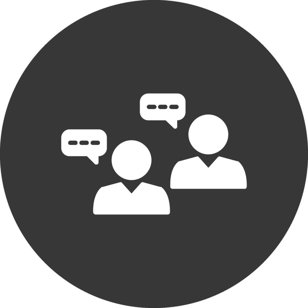 Conversation Glyph Inverted Icon vector