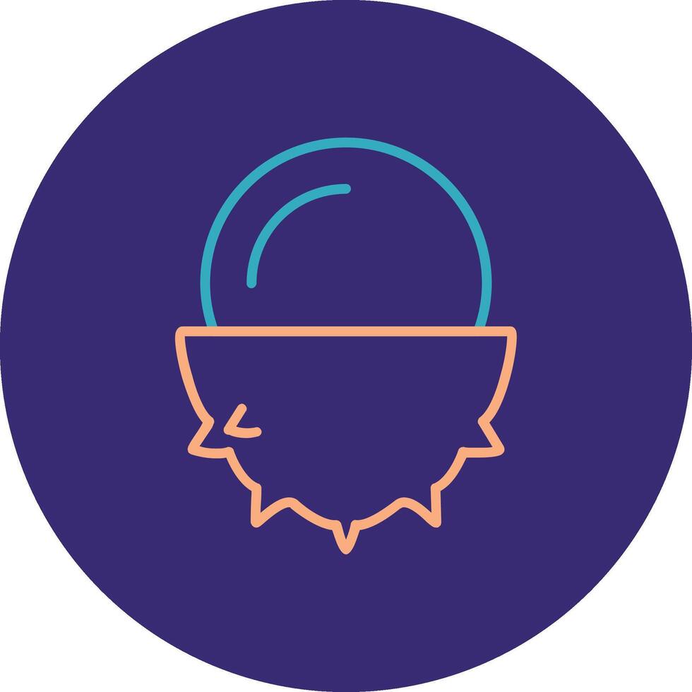 Lychee Line Two Color Circle Icon vector