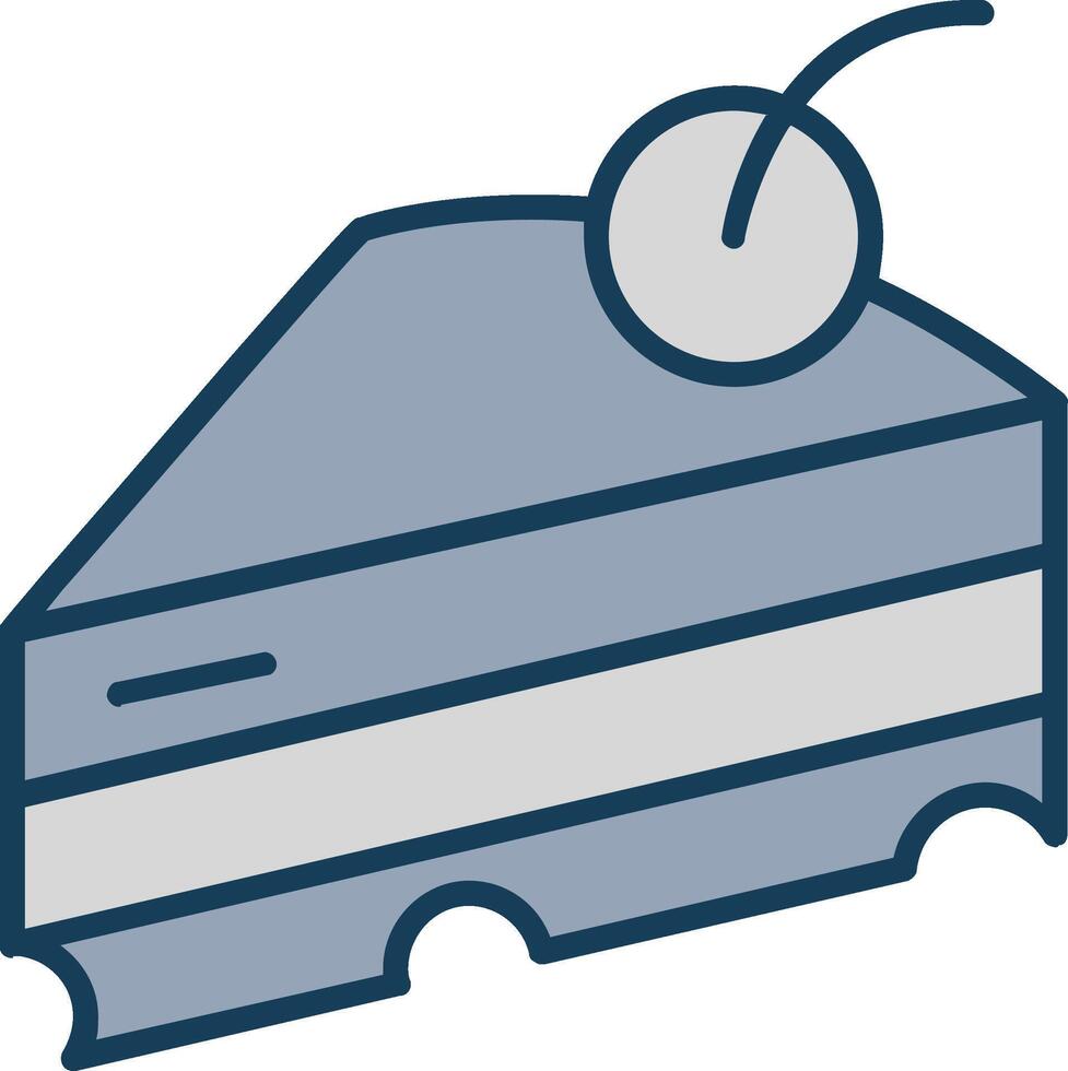 Pastry Line Filled Grey Icon vector